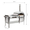 GrillSymbol pizzaovn med stor bord Pizzo-XL-set-inox